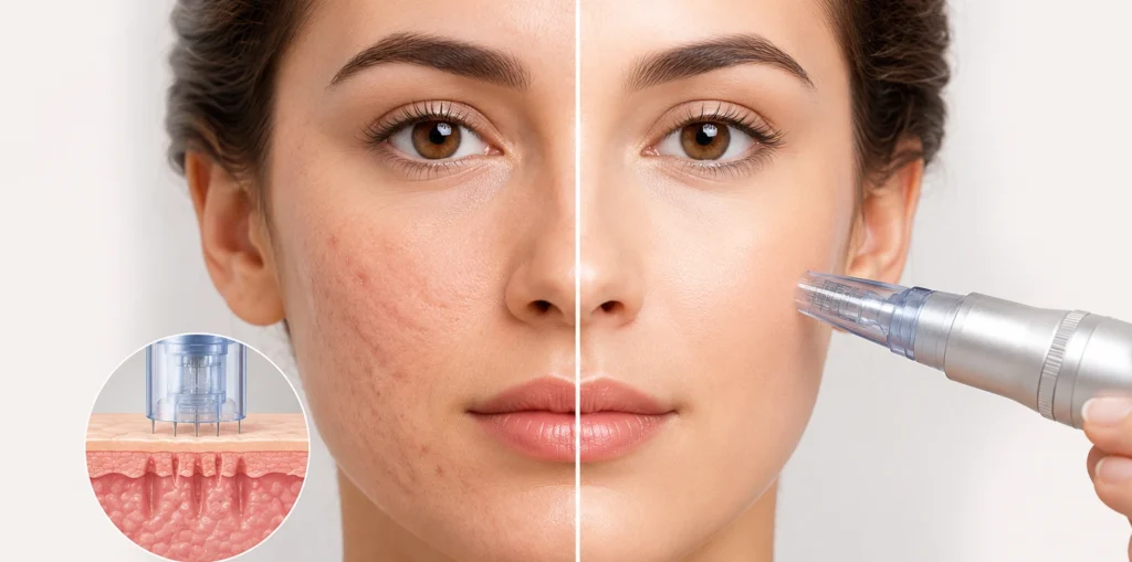 Microneedling for acne scars