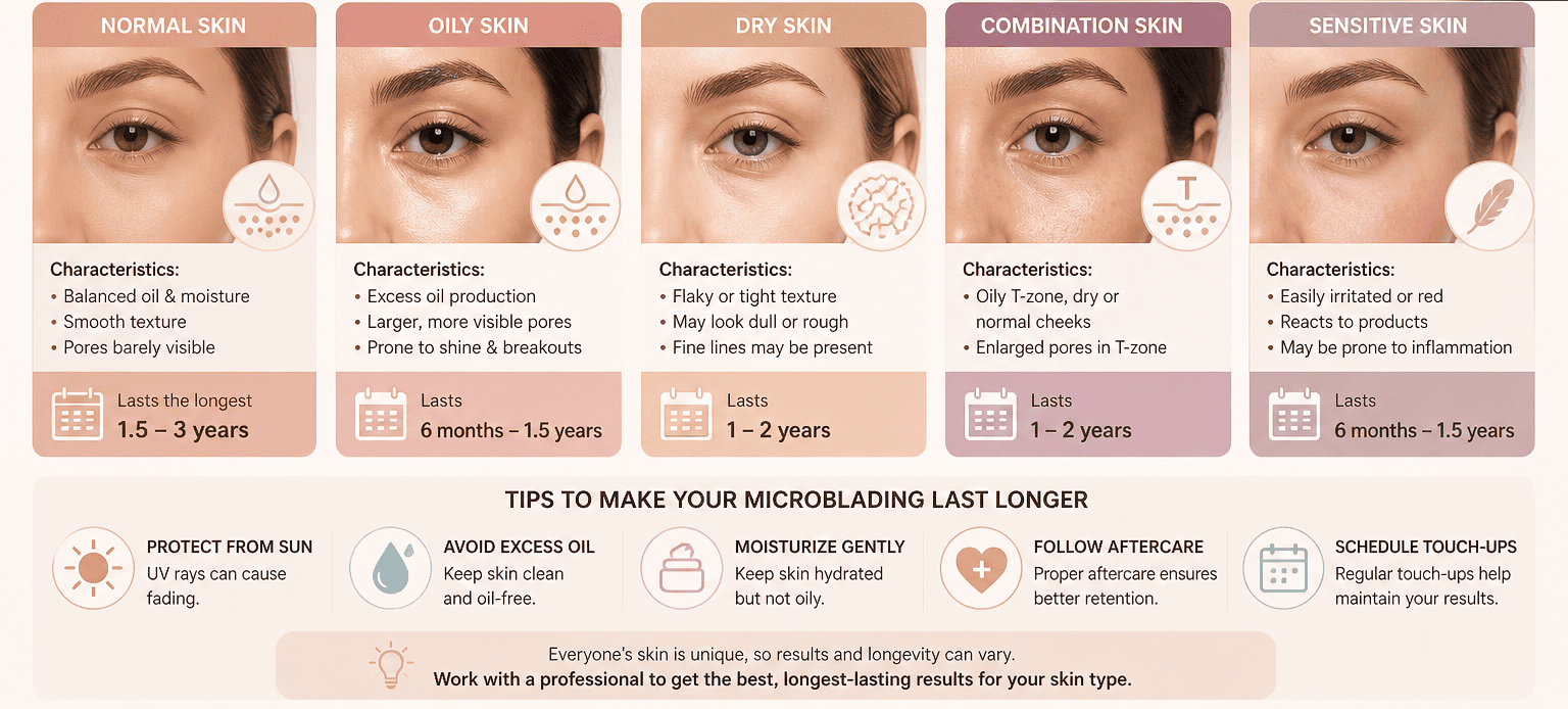 How Skin Type Affects How Long Microblading Lasts